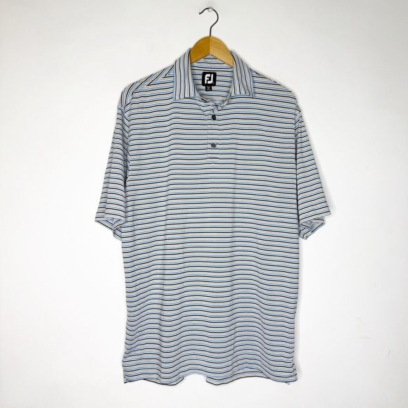 FootJoy Other - FootJoy Men's Blue Striped Shirt Golf Polo Size Large